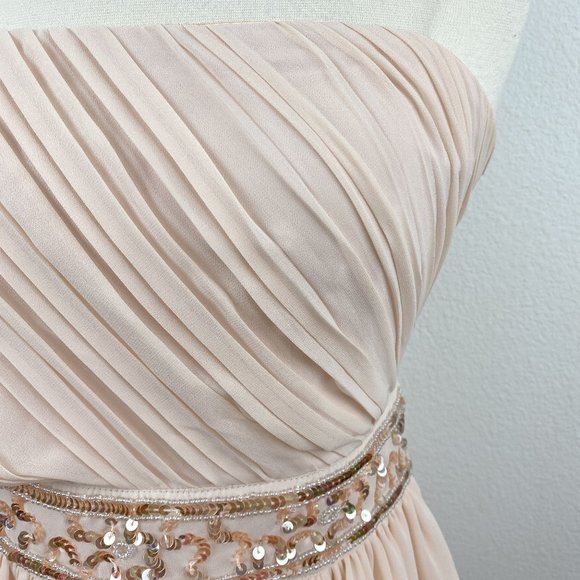 Forever 21 Pale Pink Formal Maxi Party Dress Small Whimsy Fairy Grecian Prom - Picture 6 of 13